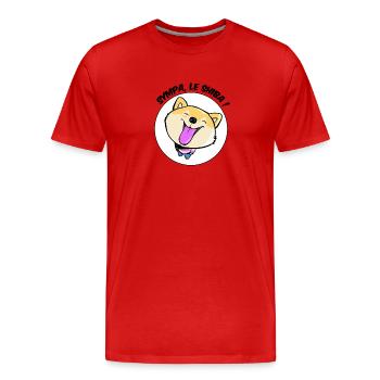Sympa, le Shiba ! - T-shirt bio Premium Homme - rouge - Devant - Damien (186cm)