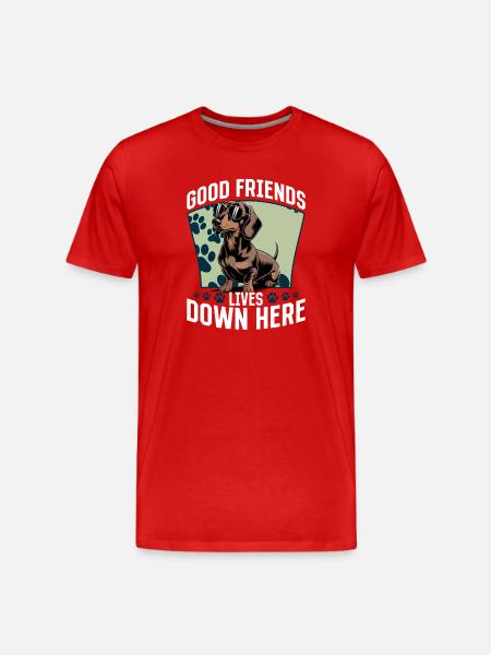 Funny Dog Breed Dachshund - Men's Premium Organic T-Shirt - red