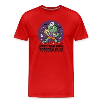 Soirée cinéma popcorn pour fans d’horreur de monstres - T-shirt bio Premium Homme - rouge - Devant - Damien (186cm)