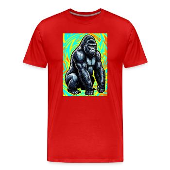 Gorilla - Männer Premium Bio T-Shirt - Rot - Vorne - Damien (186cm)