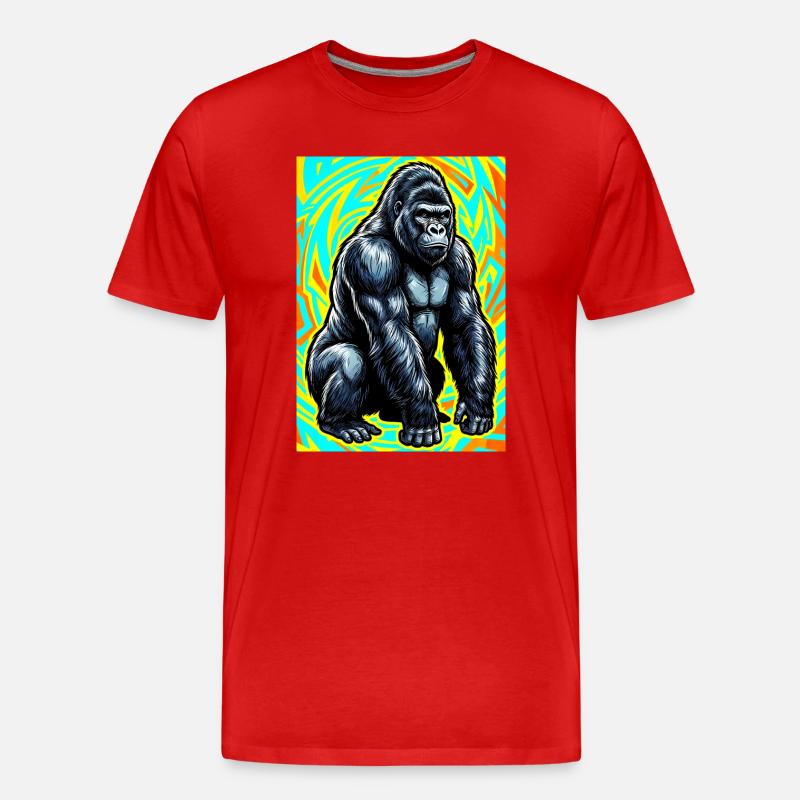 Gorilla - Männer Premium Bio T-Shirt - Rot