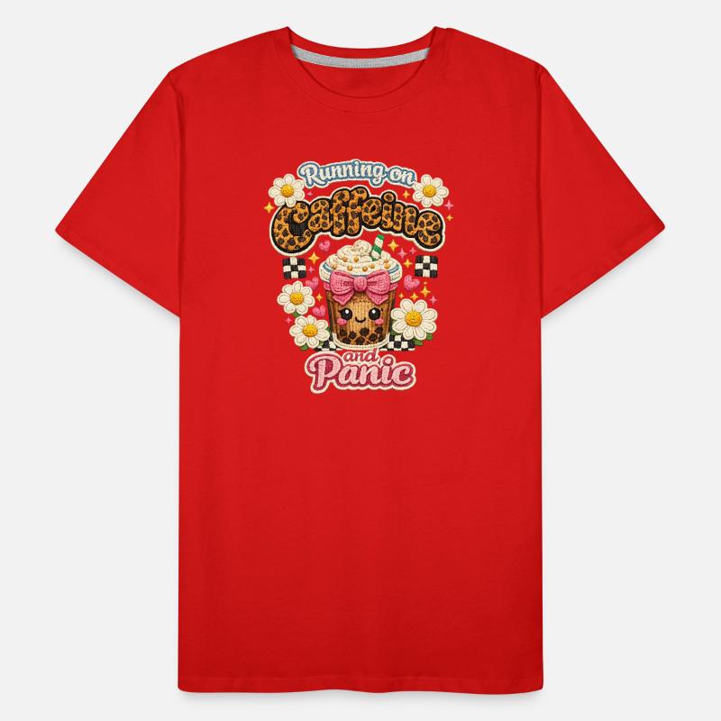 Kaffee Chaos Patch Leoparden Latte Männer Premium Bio T-Shirt