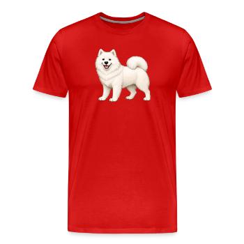 Weißer, pelziger Samojeden - Männer Premium Bio T-Shirt - Rot - Vorne - Damien (186cm)