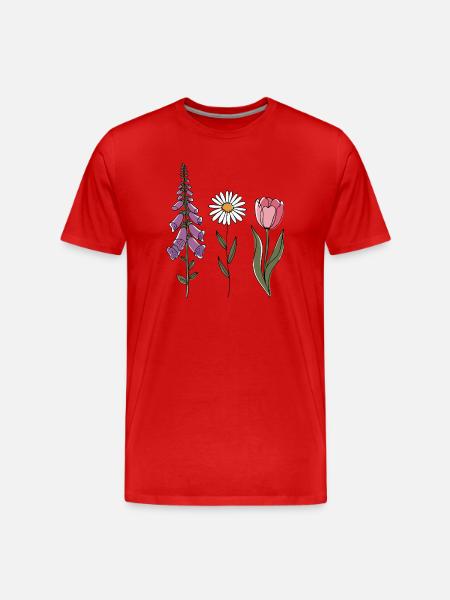 Foxglove-Daisy Tulip III - Männer Premium Bio T-Shirt - Rot