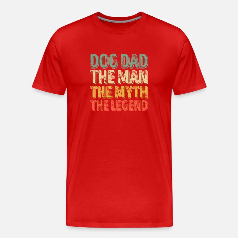 Dog Dad Legend Gradient Tee - Männer Premium Bio T-Shirt - Rot