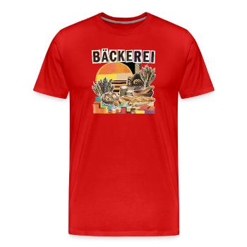 Bäckerei Bäcker Vintage - Männer Premium Bio T-Shirt - Rot - Vorne - Damien (186cm)