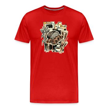 Backen Bäcker Vintage - Männer Premium Bio T-Shirt - Rot - Vorne - Damien (186cm)