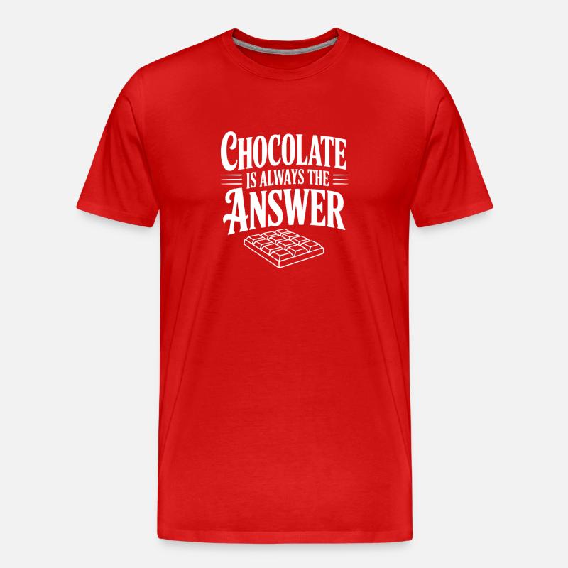 Le chocolat est toujours la solution - T-shirt bio Premium Homme - rouge
