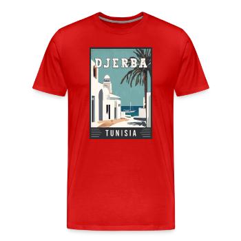Explorez la Djerba méditerranéenne en Tunisie - T-shirt bio Premium Homme - rouge - Devant - Damien (186cm)