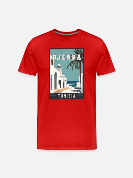 Explore Mediterranean Djerba in Tunisia - Men's Premium Organic T-Shirt - red