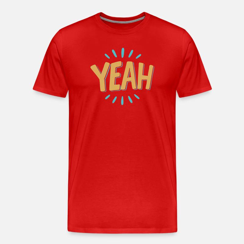 Yeah Burst Graphic Tee - Männer Premium Bio T-Shirt - Rot
