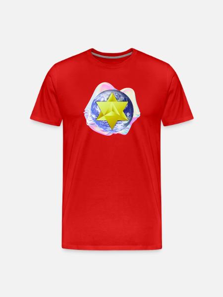 Surreal Merkaba Earth - Men's Premium Organic T-Shirt - red