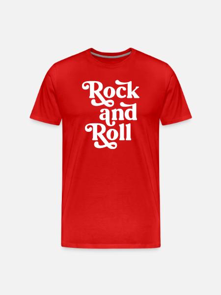 Rock'n'Roll-Retro-Schriftart - Männer Premium Bio T-Shirt - Rot