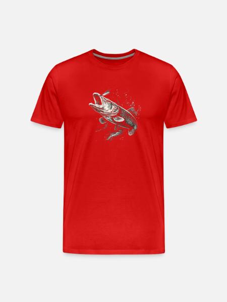 Pike Angler - Men's Premium Organic T-Shirt - red