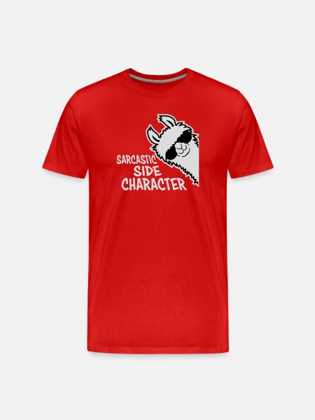 Llama Alpaca Sarcastic Side Character Sarcastic - Men's Premium Organic T-Shirt - red