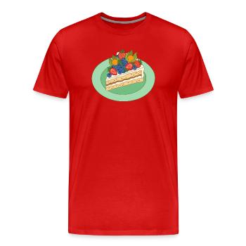 Fruity cake splendour - Men's Premium Organic T-Shirt - red - Front - Damien (186cm)