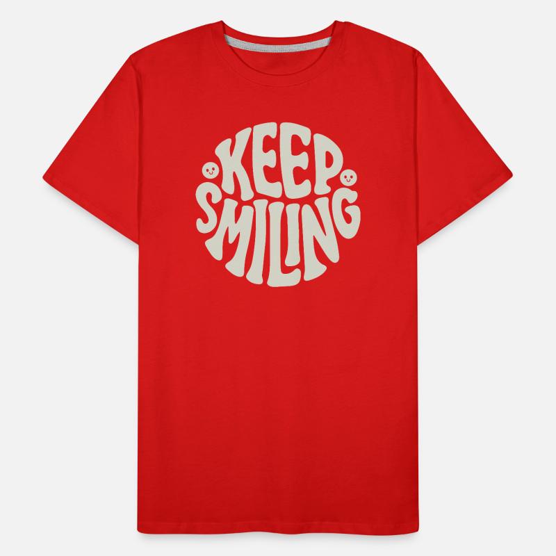 Keep Smiling Bold Typography Positive Quote Männer Premium Bio T-Shirt