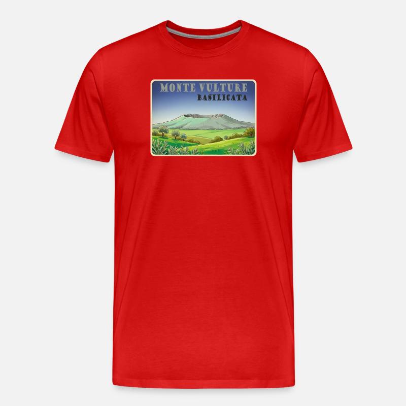 Monte Vulture - Männer Premium Bio T-Shirt - Rot