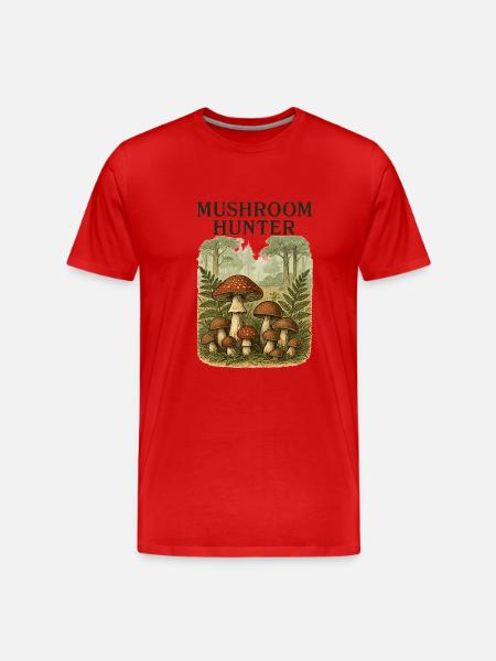 Cat Coat with Starry Moon - Men's Premium Organic T-Shirt - red