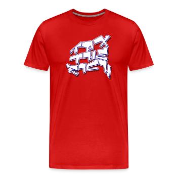 Taxer les riches - T-shirt bio Premium Homme - rouge - Devant - Damien (186cm)