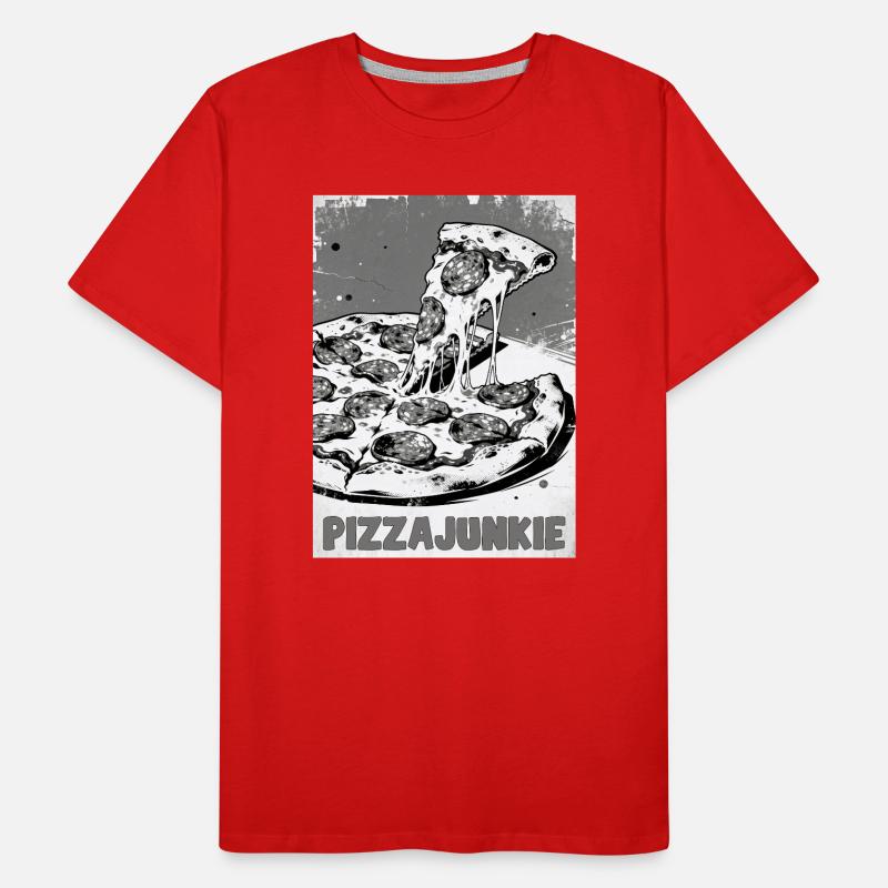 Graphique de tranche de Pizza Junkie T-shirt bio Premium Homme