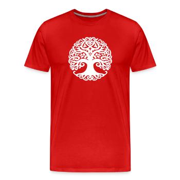 Baum des Lebens, natürliches Gleichgewicht - Männer Premium Bio T-Shirt - Rot - Vorne - Damien (186cm)