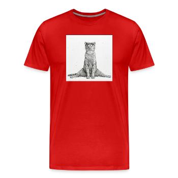 Séparations de yoga pour chats cool - T-shirt bio Premium Homme - rouge - Devant - Damien (186cm)