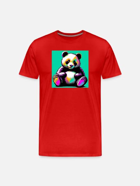 panda - T-shirt bio Premium Homme - rouge