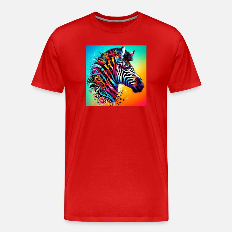 Zebra - Männer Premium Bio T-Shirt - Rot