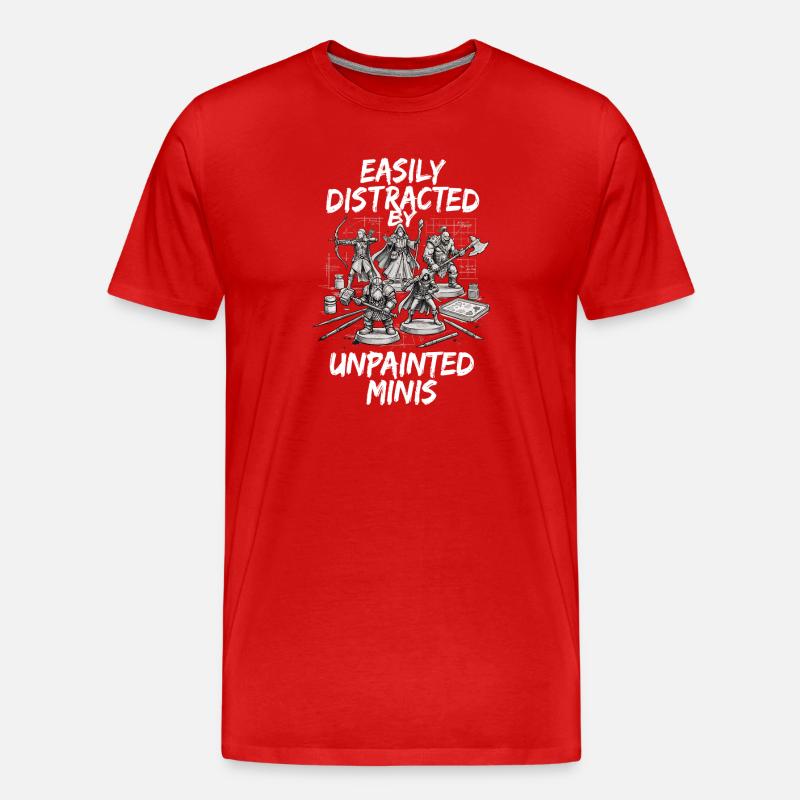 Distratta da miniature non dipinte - Maglietta ecologica premium da uomo - rosso