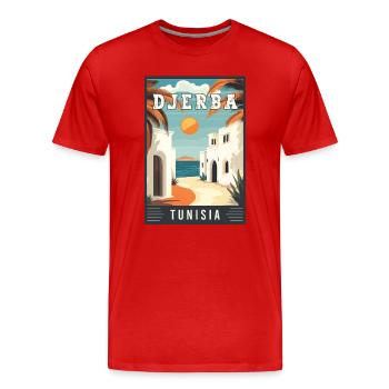 Découvrez la Djerba méditerranéenne en Tunisie - T-shirt bio Premium Homme - rouge - Devant - Damien (186cm)