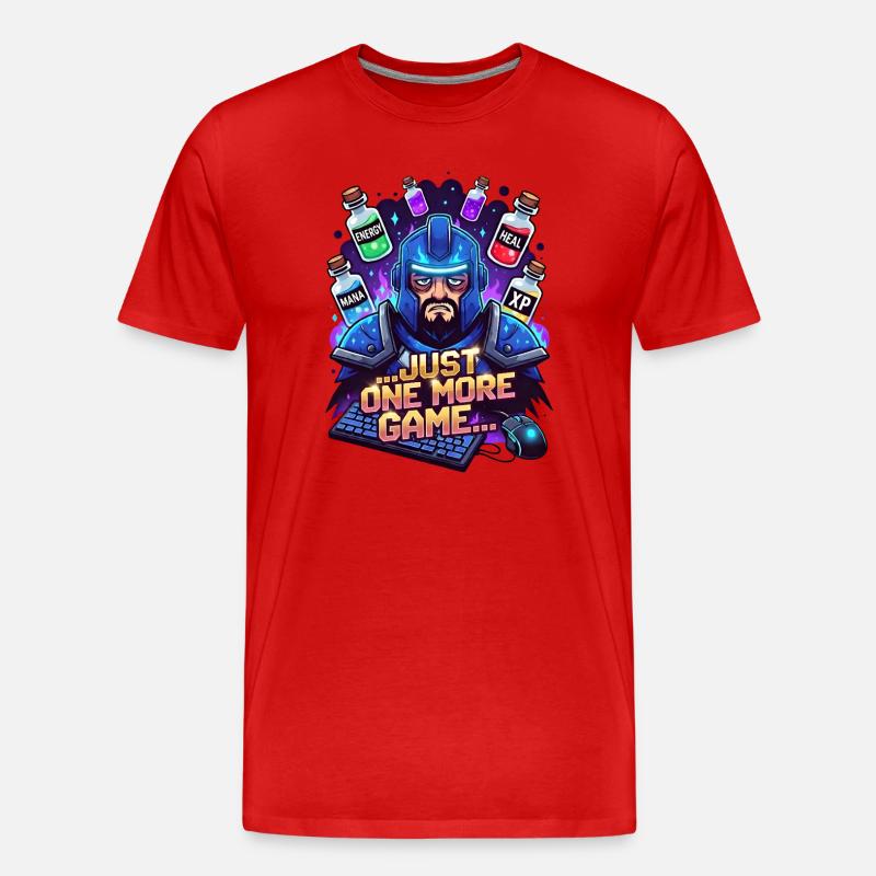 Just one more game - Männer Premium Bio T-Shirt - Rot
