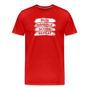 Courir, dribbler, marquer, répéter - T-shirt bio Premium Homme - rouge - Devant - Damien (186cm)