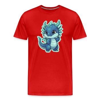 Little Dragon Dream - Men's Premium Organic T-Shirt - red - Front - Damien (186cm)
