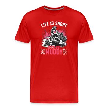 Quad ATV Femme Fille Quad Quad - T-shirt bio Premium Homme - rouge - Devant - Damien (186cm)