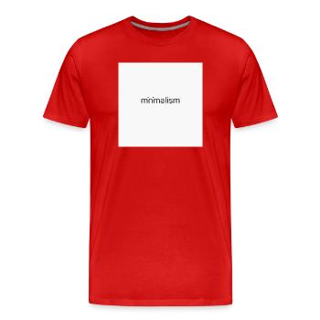 Minimalisme – Moins c’est plus de design - T-shirt bio Premium Homme - rouge - Devant - Damien (186cm)