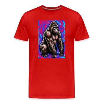 Gorilla - Männer Premium Bio T-Shirt - Rot - Vorne - Damien (186cm)