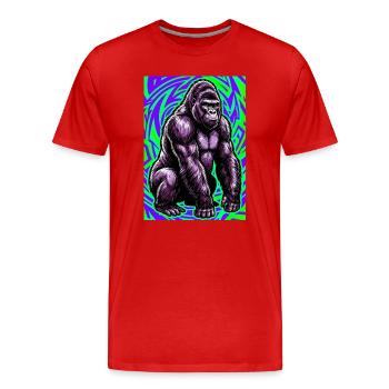 Gorilla - Männer Premium Bio T-Shirt - Rot - Vorne - Damien (186cm)