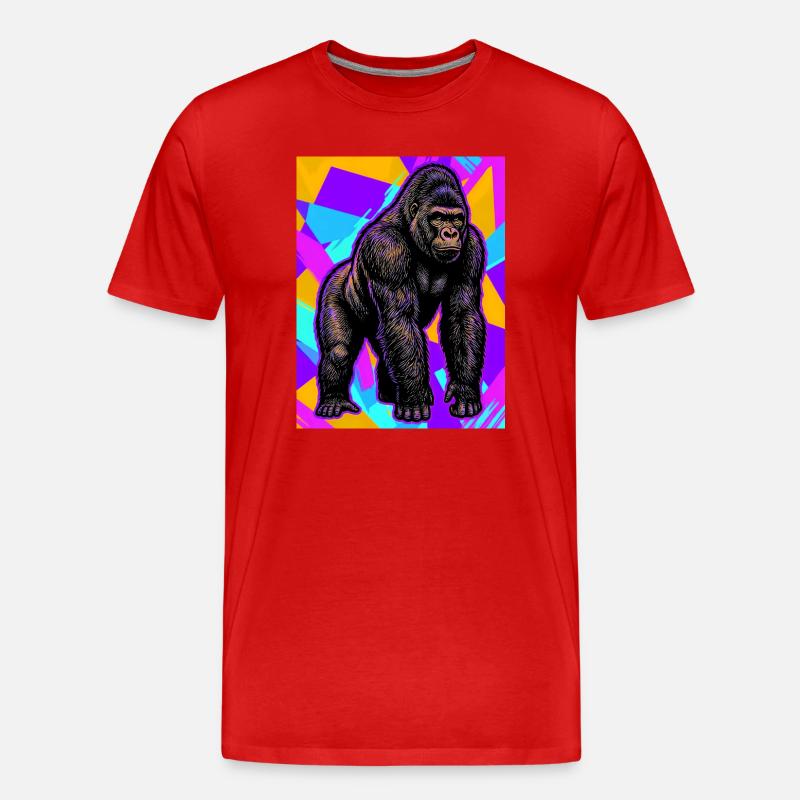 Gorilla - Männer Premium Bio T-Shirt - Rot