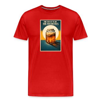 Beweis für Probiotika | Kombucha Humor - Männer Premium Bio T-Shirt - Rot - Vorne - Damien (186cm)