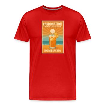 Eau pétillante maison | Kombucha DIY - T-shirt bio Premium Homme - rouge - Devant - Damien (186cm)