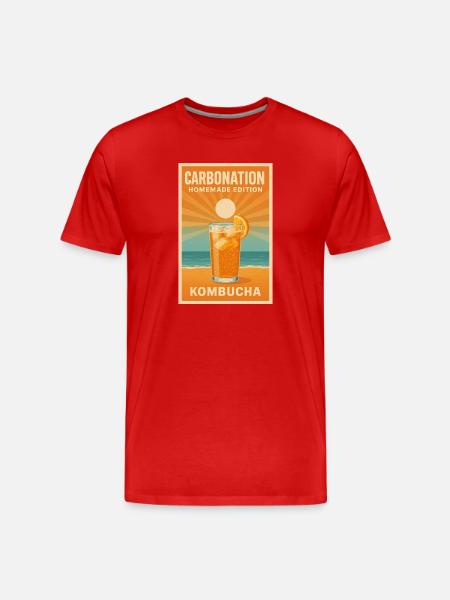 Selbstgemachter Sprudel | Kombucha DIY - Männer Premium Bio T-Shirt - Rot