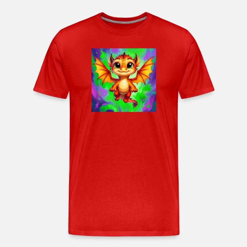 Drache - Männer Premium Bio T-Shirt - Rot