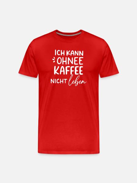 Kaffeeabhängige Lebensfreude - Männer Premium Bio T-Shirt - Rot