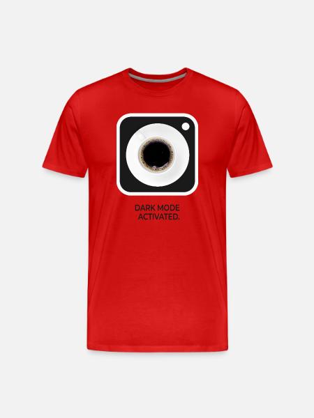 Dark Mode Activated Coffee Nerd Saying - Men's Premium Organic T-Shirt - red