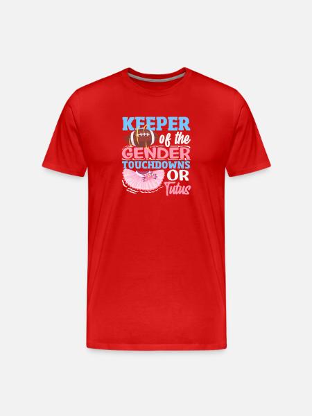 Hüter Des Geschlechts Touchdowns Oder Tutus - Männer Premium Bio T-Shirt - Rot