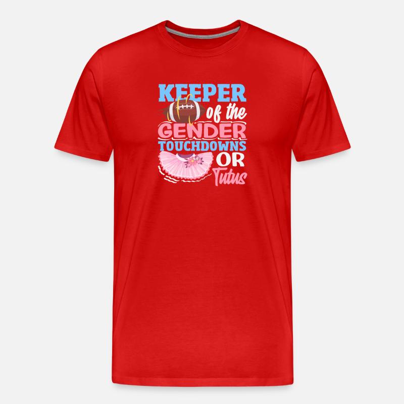 Hüter Des Geschlechts Touchdowns Oder Tutus - Männer Premium Bio T-Shirt - Rot