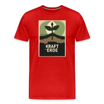 Kraft der Erde Natur 1930s  - Männer Premium Bio T-Shirt - Rot - Vorne - Damien (186cm)