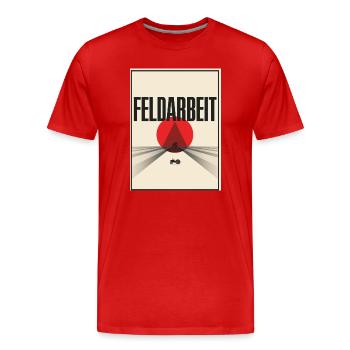 Feldarbeit Retro Plakat Landwirtschaft Acker - Männer Premium Bio T-Shirt - Rot - Vorne - Damien (186cm)