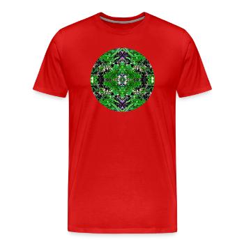 Nature Mandala Erlenstegen - T-shirt bio Premium Homme - rouge - Devant - Damien (186cm)